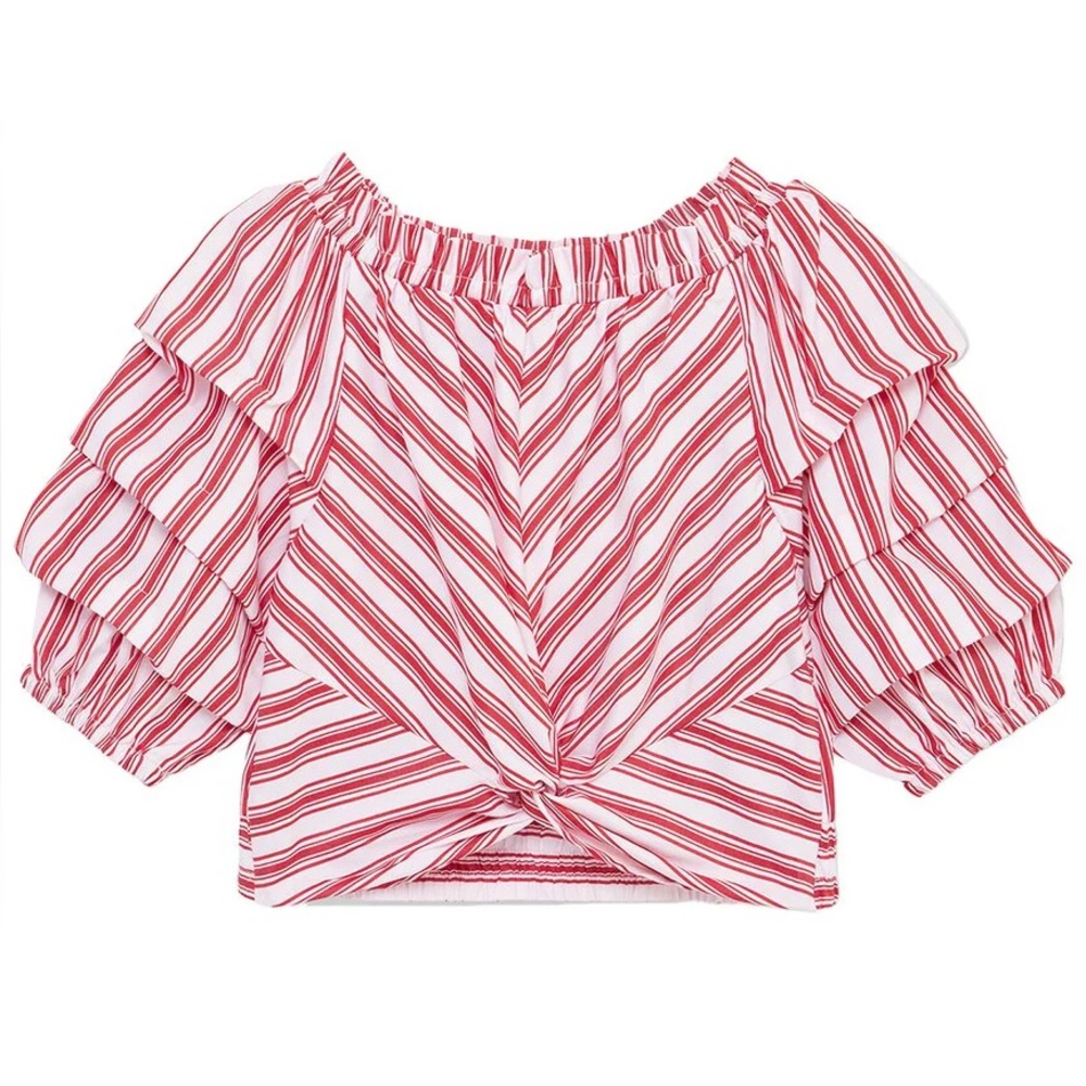 New - Habitual Jagger Ruched Sleeves Top